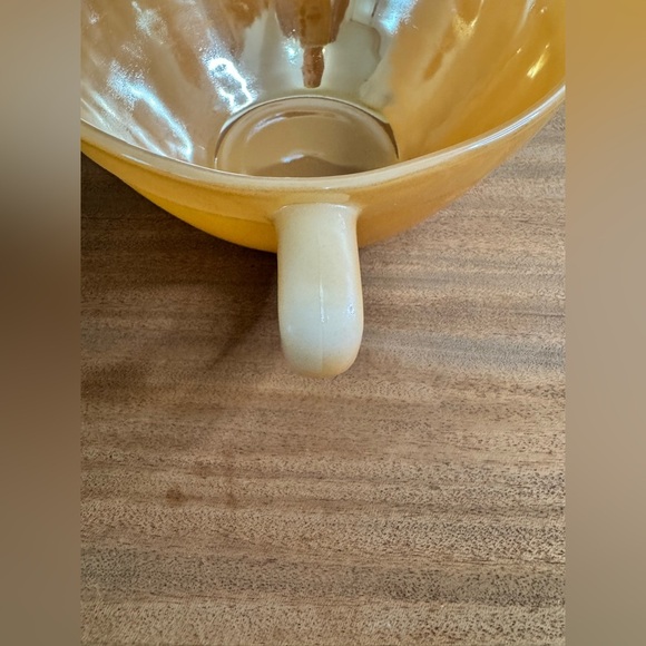 Vintage 1950’s Fire King by Anchor Hocking Iridescent Peach Lustre Butter Bowl - Picture 3 of 5